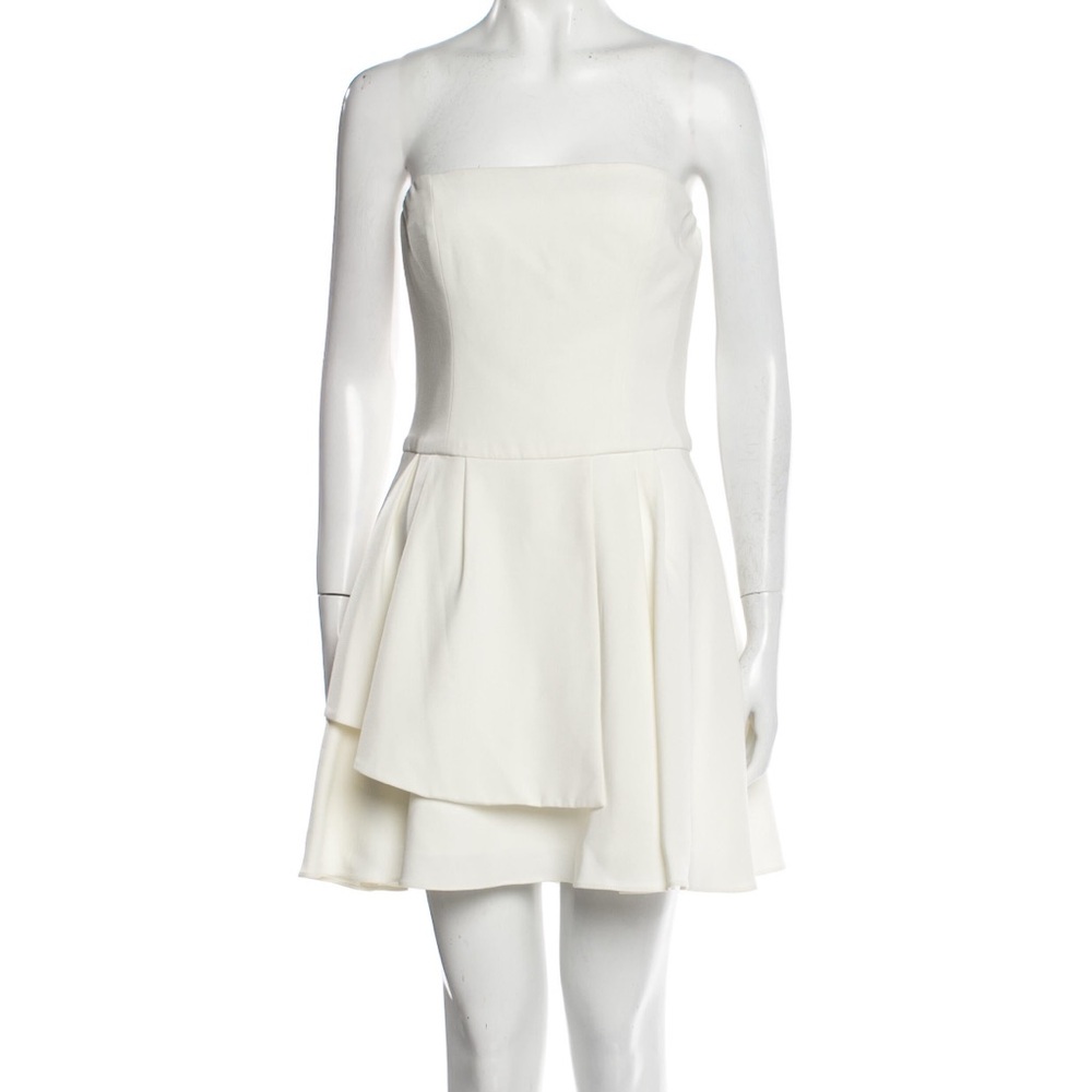 Black Halo White Strapless Dress | Size 6